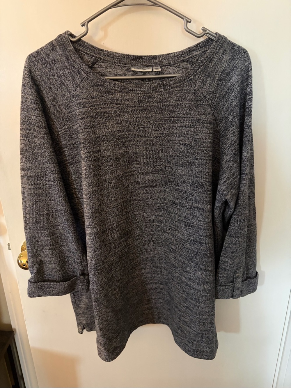 croft & barrow Heathered Gray Scoop Neck Pullover